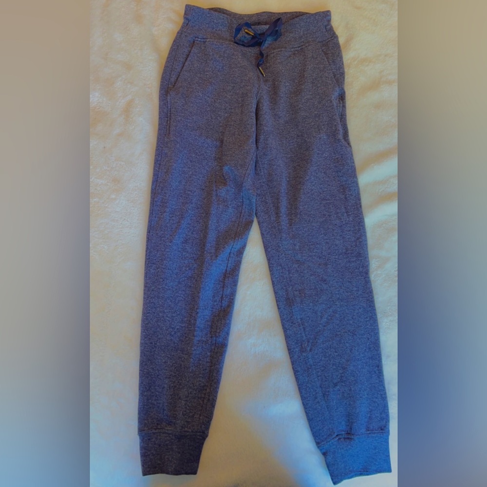 Greyish blue lululemon joggers